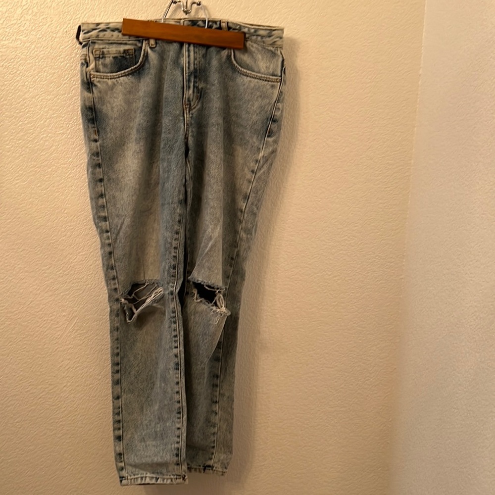Blue washed jeans mid rice, straight fit